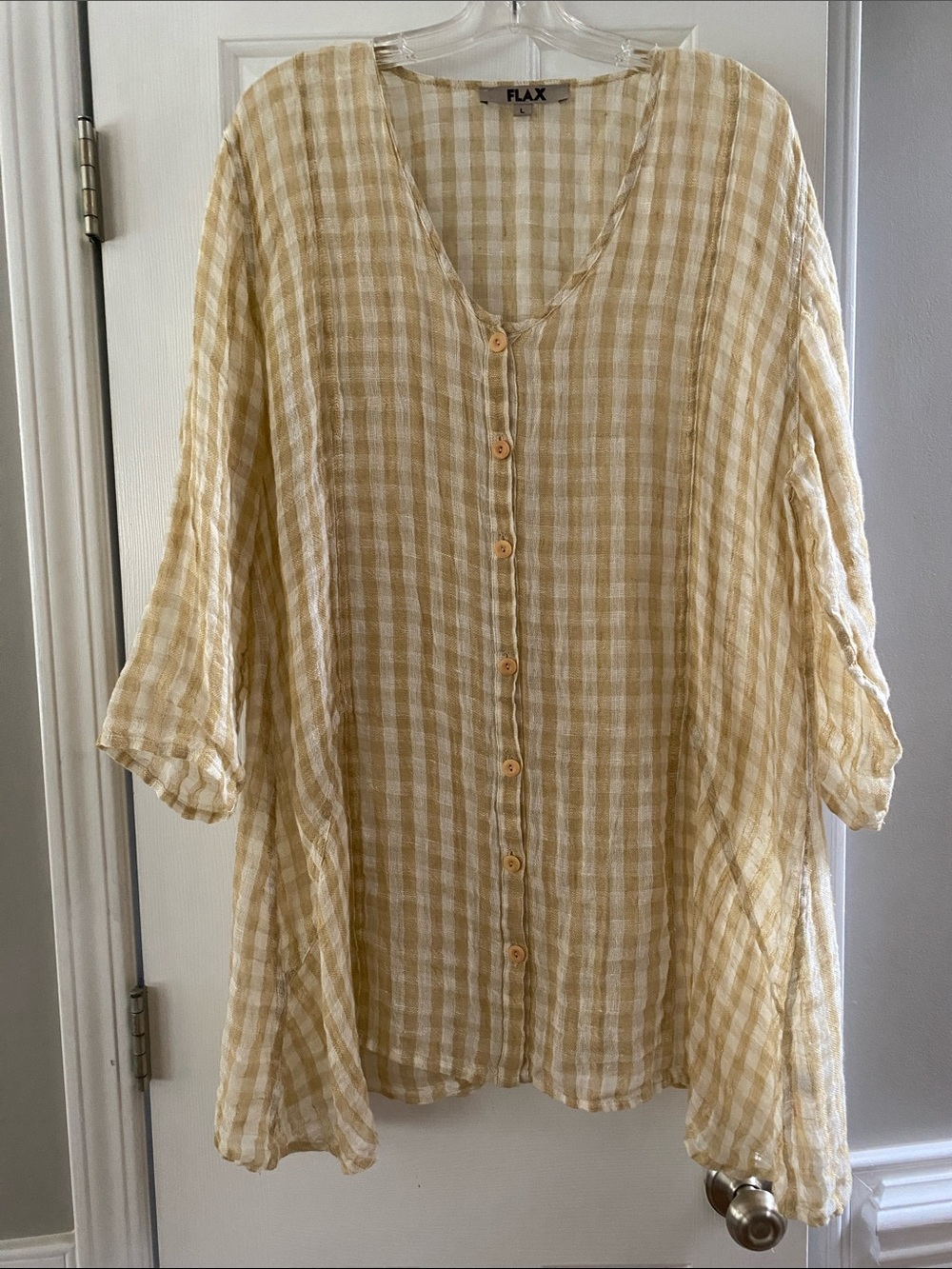 Women’s Flax Linen Swim Beach Coverup Dress Size L